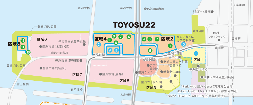 TOYOSU22周辺地図