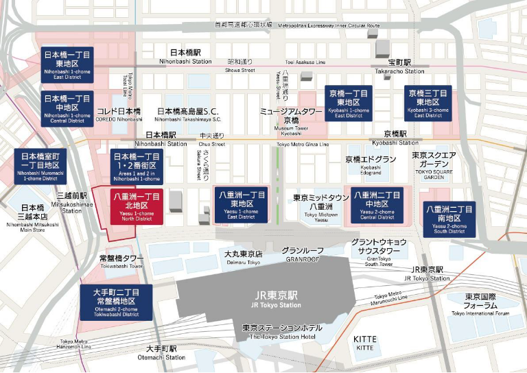 日本橋川沿いの低層部イメージ（首都高地下化後） / 区道272号線イメージ  西側広場イメージ 